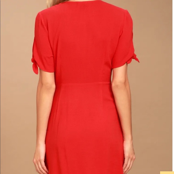 🌹Red Wrap Dress - Picture 3 of 3